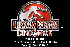 Jurassic Park III - Dino Attack Title Screen